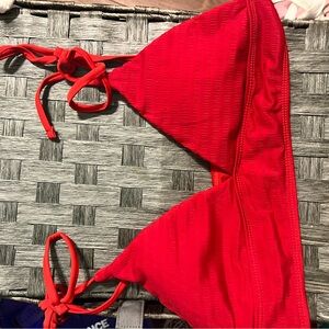 Red Triangle Bikini Top
